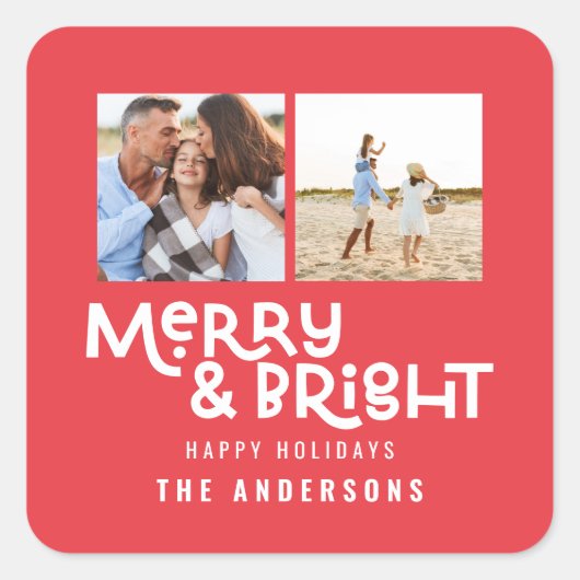 モダンミニマルタイポグラフィ2写真 スクエアシール (正面)