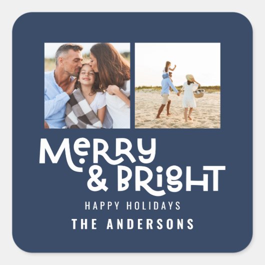 モダンミニマルタイポグラフィ2写真 スクエアシール (正面)