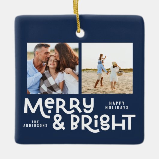 モダンミニマルタイポグラフィ2写真 セラミックオーナメント (正面)