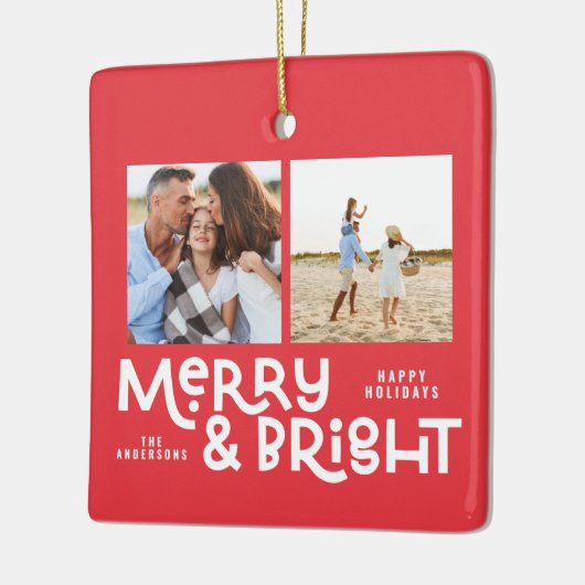 モダンミニマルタイポグラフィ2写真 セラミックオーナメント (左)