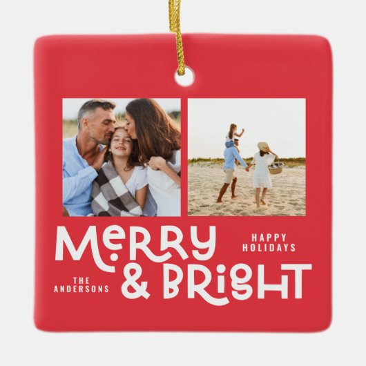 モダンミニマルタイポグラフィ2写真 セラミックオーナメント (正面)