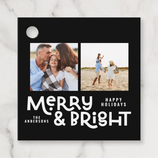 モダンミニマルタイポグラフィ2写真Christmas Fav フェイバータグ (正面)