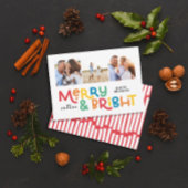 モダンミニマルタイポグラフィ3写真クリスマスおもしろいホー シーズンカード