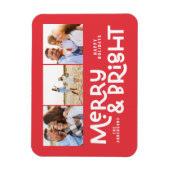 モダンミニマルタイポグラフィ3写真クリスマスおもしろいホー マグネット (縦)