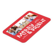 モダンミニマルタイポグラフィ3写真クリスマスおもしろいホー マグネット (左側)