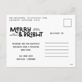 モダンミニマルタイポグラフィ3写真クリスマスおもしろい シーズンポストカード (裏面)