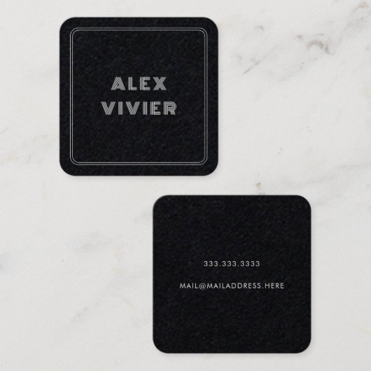 モダンミニマルタイポグラフィ スクエア名刺 (正面/裏面)