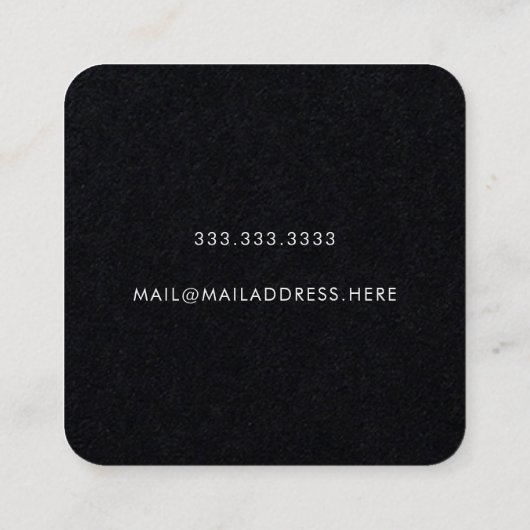 モダンミニマルタイポグラフィ スクエア名刺 (裏面)