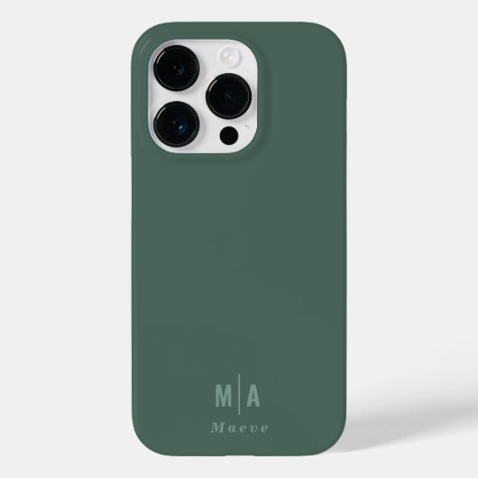 モダンミニマルタイポグラフィ・モノグラム・セージ・グリーン Case-Mate iPhoneケース (裏面)