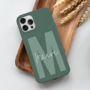 モダンミニマルタイポグラフィ・モノグラム・セージ・グリーン Case-Mate iPhone 14 PROケース