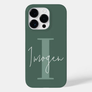 モダンミニマルタイポグラフィ・モノグラム・セージ・グリーン Case-Mate iPhone 14 PROケース