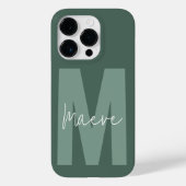 モダンミニマルタイポグラフィ・モノグラム・セージ・グリーン Case-Mate iPhoneケース (裏面)