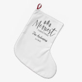 モダンミニマルタイポグラフィ ラージクリスマスストッキング (正面 (吊り時))
