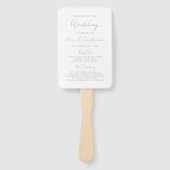 モダンミニマルダスティブルースクリプト結婚式 プログラム ハンドファン (正面)