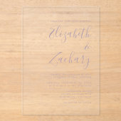 モダンミニマルダスティラベンダースク結婚リプト アクリル招待状 (正面)