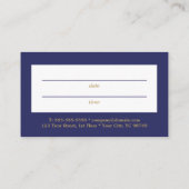 モダンミニマルダークブルーフェイク金ゴールド 予約カード (裏面)