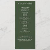 モダンミニマルダークモス結婚グリーン式 プログラム (裏面)