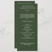 モダンミニマルダークモス結婚グリーン式 プログラム (正面/裏面)