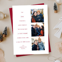 モダンミニマルツリー3枚の赤 シーズンカード