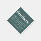 モダンミニマルティール（緑がかった色）カラー見本おもしろいファクト結婚ー スタンダードカクテルナプキン (角)