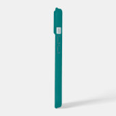 モダンミニマルティール（緑がかった色）モノグラムの名前 iPhone 15ケース (左側面)