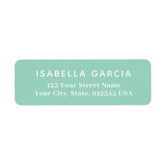モダンミニマルティール(緑がかった色)差出人住所 ラベル (正面)