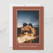 モダンミニマルテラコッタフォトウェディング 招待状 (裏面)