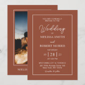 モダンミニマルテラコッタフォトウェディング 招待状 (正面/裏面)