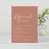 モダンミニマルテラコッタ結婚のリハーサル夕食 招待状 (スタンド正面)