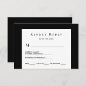 モダンミニマルデザイン結婚ズ 出欠カード (正面/裏面)