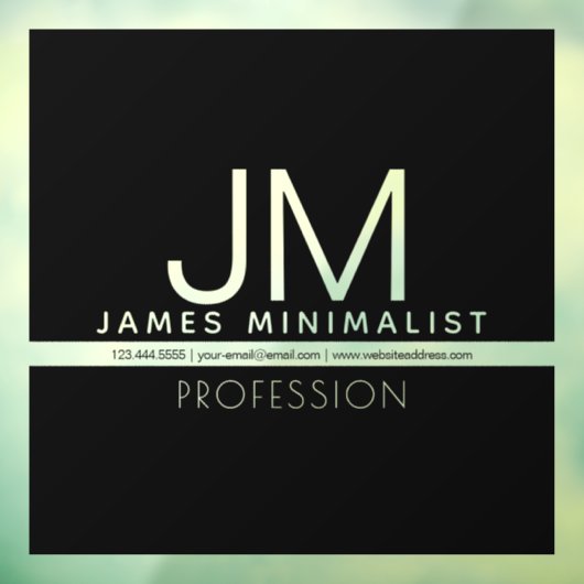 モダンミニマルデザイン | ブラック＆トランスペアレント ウィンドウサイン (シート3)