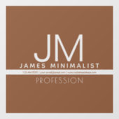 モダンミニマルデザイン | 茶色と透明 ウィンドウサイン (シート)