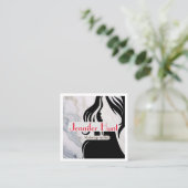 モダンミニマルトレンディーメイクアップアーティストQRコード スクエア名刺 (スタンド正面)