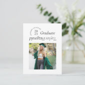 モダンミニマルトレンディー卒業発表はがき 案内ポストカード (スタンド正面)