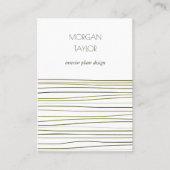 モダンミニマルニュートラルストライプ緑 名刺 (正面)