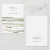 モダンミニマルニュートラルストライプ緑 名刺 (正面/裏面)