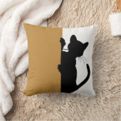 モダンミニマルネコ黄 クッション (ブランケット)