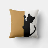 モダンミニマルネコ黄 クッション (裏面)