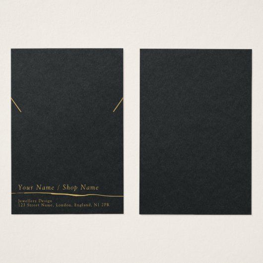 モダンミニマルネックレス又はブレスレット表示カード (正面&裏面)