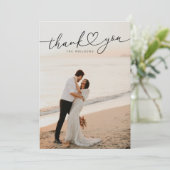 モダンミニマルハートス結婚クリプト サンキューカード (スタンド正面)