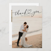 モダンミニマルハートス結婚クリプト サンキューカード (正面/裏面)