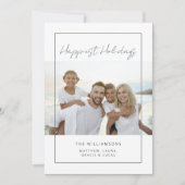 モダンミニマルバケーションフォトメリーストクリスマス シーズンカード (正面)