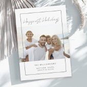 モダンミニマルバケーションフォトメリーストクリスマス シーズンカード