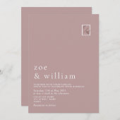 モダンミニマルバラ結婚式招待状 招待状 (正面/裏面)