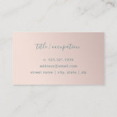 モダンミニマルバラ金ゴールドグリーン・モノグラム 名刺 (裏面)