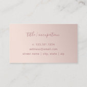 モダンミニマルバラ金ゴールドピンクモノグラム 名刺 (裏面)