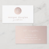 モダンミニマルバラ金ゴールド白文字  名刺 (正面/裏面)