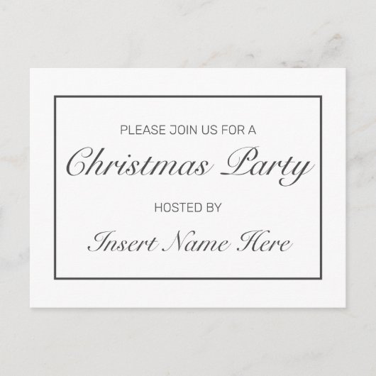 モダンミニマルパーティの招待状 案内ポストカード (正面)