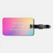 モダンミニマルピンクのグラデーシパーソナライズされたョン ラゲッジタグ (裏面横)
