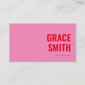 モダンミニマルピンクレッドはっきりしたタイポグラフィ 名刺 (正面)